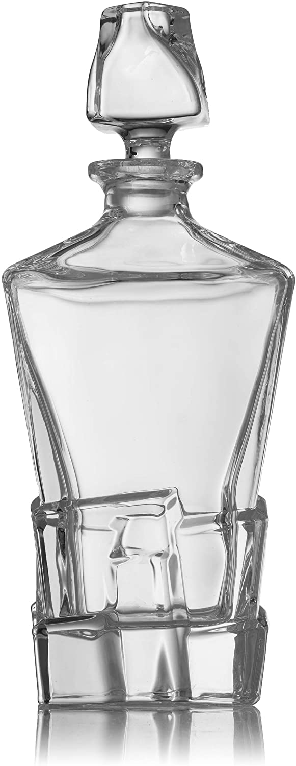 Crystal Wine and Whiskey Iceberg Mountain Glacier Decanter with 4 Glasses-3