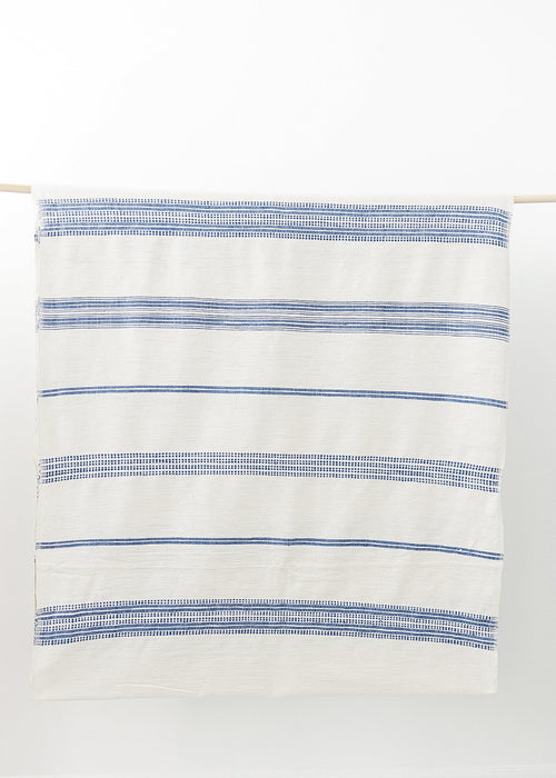 Aden Fabric Yardage - Natural with Blue-0