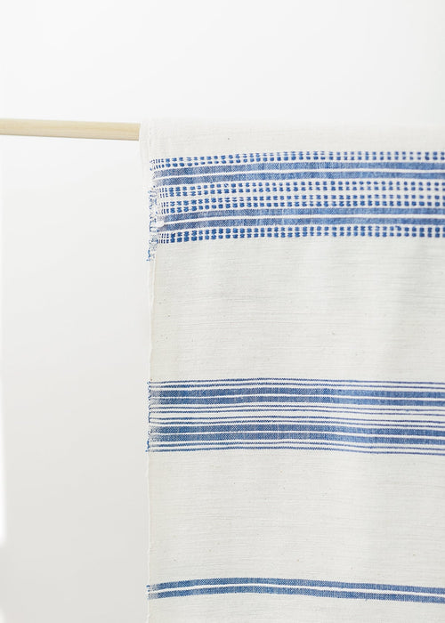 Aden Fabric Yardage - Natural with Blue-1
